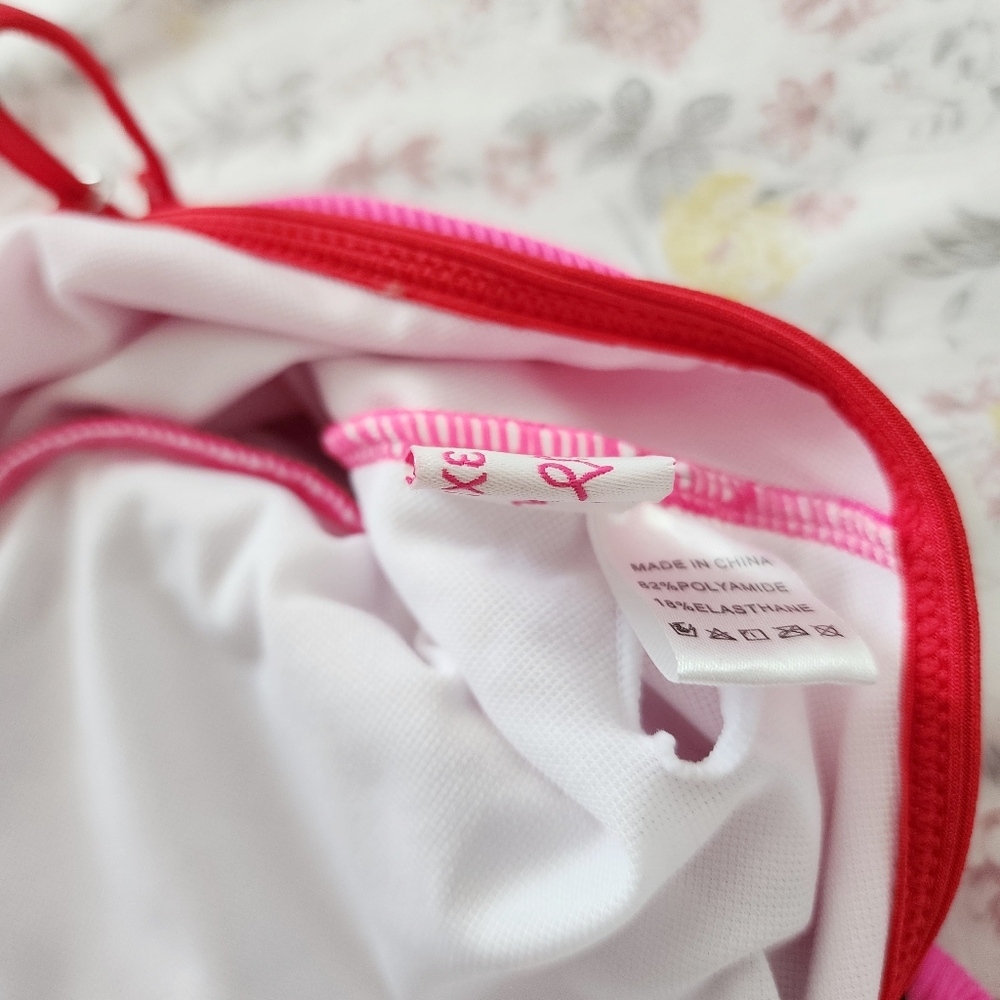 NWT Jess Lea Pink Colorblock Two‎ Piece Swimsuit Bikini - Picture 7 of 8